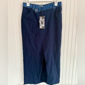 Future Collective Denim and Navy Skirt Size Small NWT